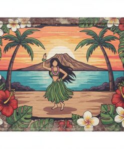 Faded Tropical Hula Mural Paint By Numbers