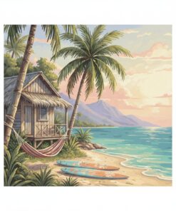 Faded Tropical Longboard Retreat Paint By Numbers