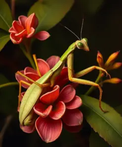 Faded Tropical Mantis Flora paint by numbers