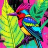 Neon Bird Paint Numbers
