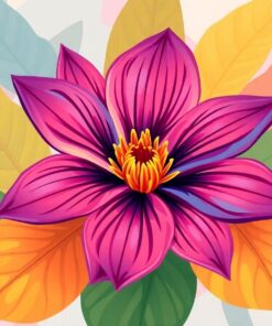 Faded Tropical Oasis Flower Paint By Numbers