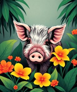 Piglet Flora Paint Numbers