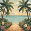 Faded Tropical Sea Pathway Paint By Numbers