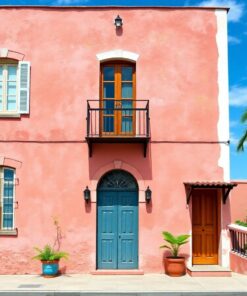 Faded Tropical Stucco Facade Paint By Numbers