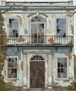Faded Vintage Colonial Facade Paint By Numbers