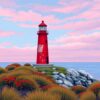 Red Lighthouse Paint Numbers