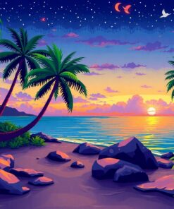 Fading Tropical Shoreline Find Paint By Numbers