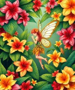 Tropical Blooms Paint Numbers