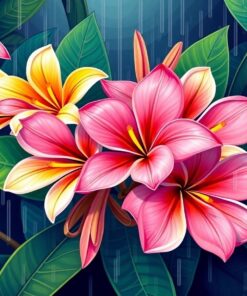 Fallen Plumeria After Rain Paint By Numbers