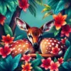 Fawn In Tropical Slumber paint by numbers
