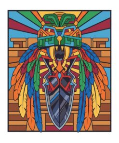 Feathered Aztec Sacrificial Dagger Paint By Numbers
