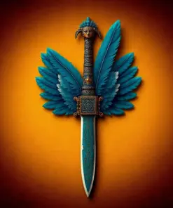 Feathered Aztec Sacrificial Dagger Paint By Numbers