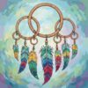 Feathers Upon Wooden Hoops Paint By Numbers