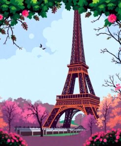 Ferns Framing The Eiffel Paint By Numbers