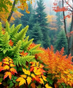 Ferns Over Fallen Foliage Paint By Numbers