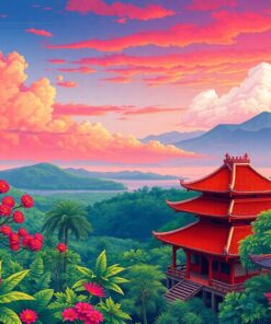Feudal Era Tropical Horizon Paint By Numbers
