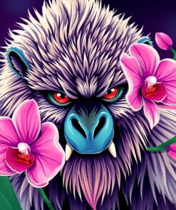 Fierce Yeti Orchid Protector Paint By Numbers