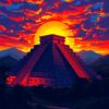 Pyramid Sunset Paint Numbers