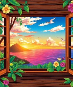 Fiji Horizon Cabin Window Paint By Numbers