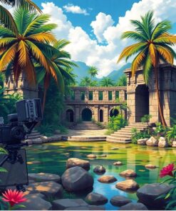 Filming The Tropical Ruins Paint By Numbers