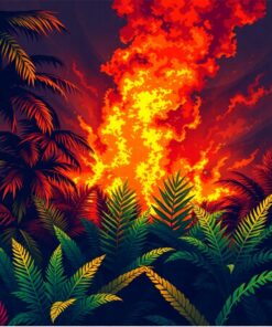 Tropical Ferns Paint Numbers