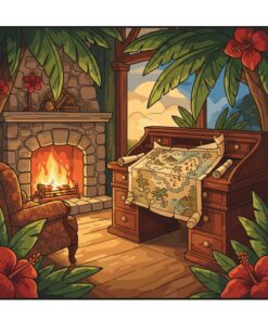 Firelit Tropical Cartography Paint By Numbers