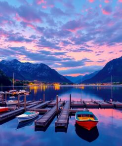 Fjord Docks At Dusk Paint By Numbers
