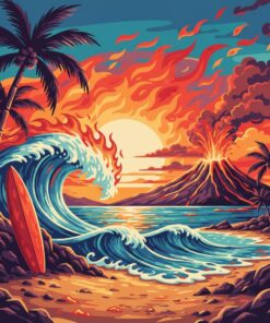 Flames Of Vintage Hawaii Paint By Numbers