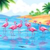 Flamingos Wading Tropical Shores Paint By Numbers