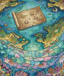 Floating Antique Lagoon Map Paint By Numbers