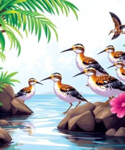 Flock Of Tropical Sandpipers Paint By Numbers