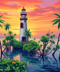 Mangrove Lighthouse Paint Numbers