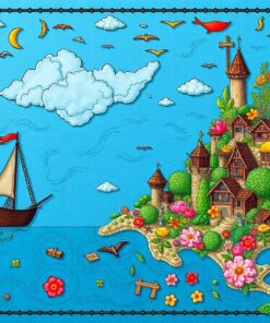 Flora Engulfs Galleon Map Paint By Numbers