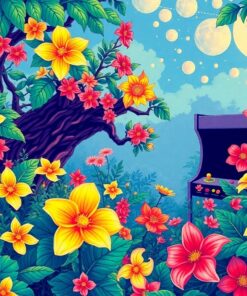 Flora Engulfs Retro Arcade Paint By Numbers