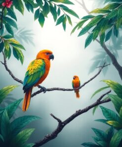 Tropical Birds Paint Numbers