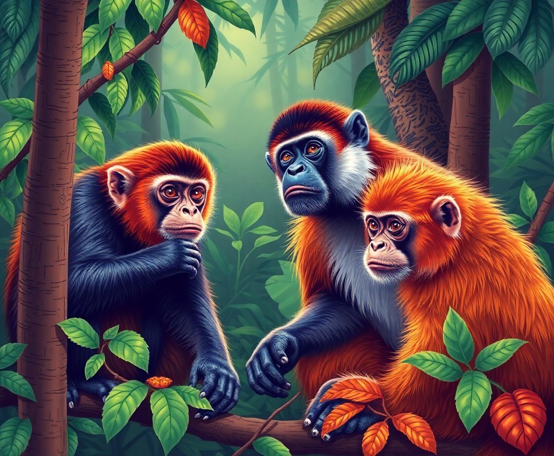 Rainforest Primates Paint Numbers Rainforest Primates Paint Numbers