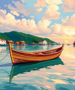 Forgotten Caribbean Port Rowboat Paint By Numbers