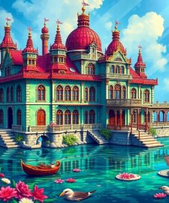 Forgotten Emerald Lagoon Palace Paint By Numbers