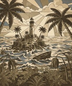 Forgotten Sepia Island Postcard Paint By Numbers