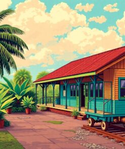 Forgotten Tropic Rail Depot Paint By Numbers