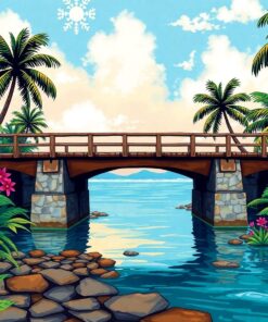 Forgotten Tropical Bridge Marker Paint By Numbers