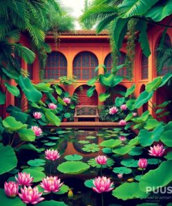 Tropical Courtyard Paint Numbers