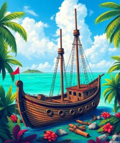 Tropical Galleon Paint Numbers