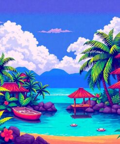 Pixel Paradise Paint Numbers