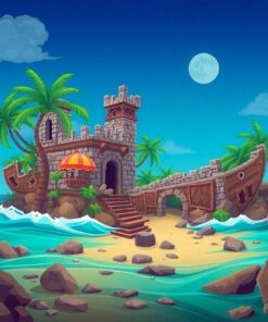 Shipwreck Ruins Paint Numbers