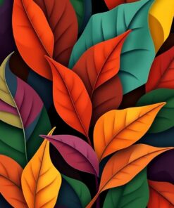 Cubism Leaves Paint Numbers