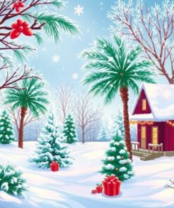 Frosty Palm Winter Song Paint By Numbers