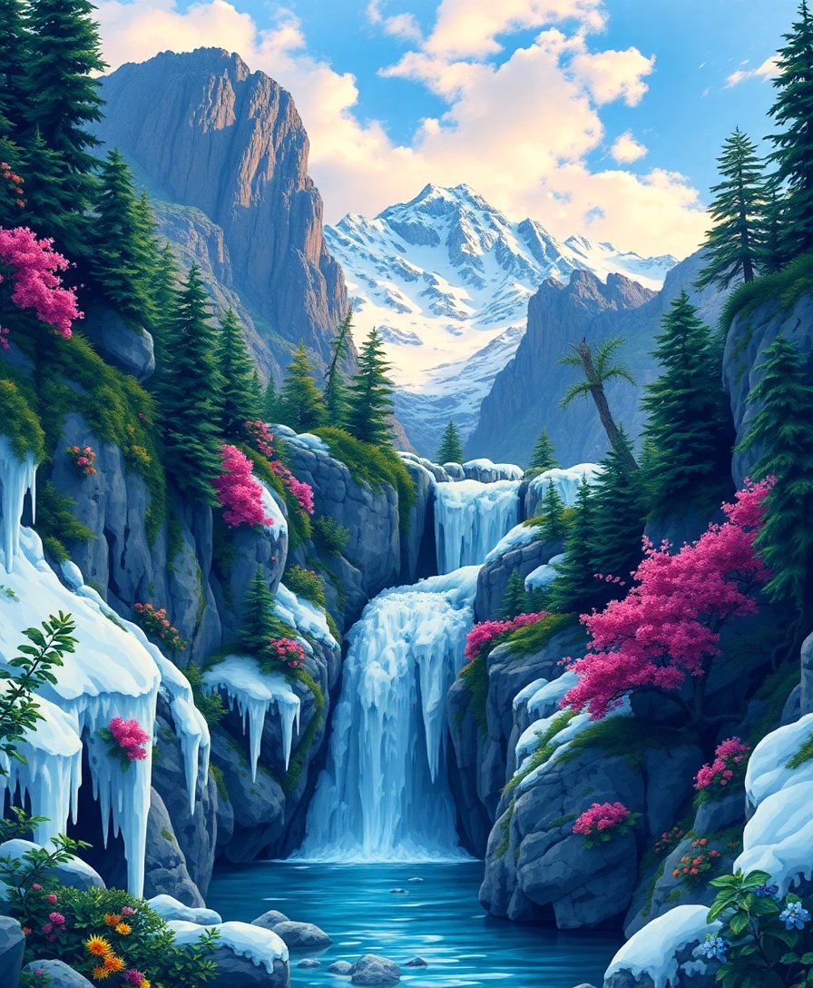 Tropical Cascade Paint Numbers Tropical Cascade Paint Numbers