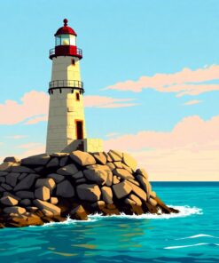 Lighthouse Stone Paint Numbers