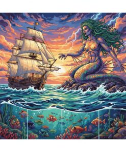 Galleon Approaching Realistic Siren Paint By Numbers
